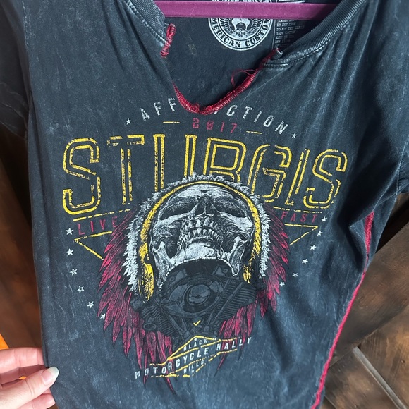 Affliction Sturgus bike week woman’s shirt rally 77th Harley - Picture 7 of 7